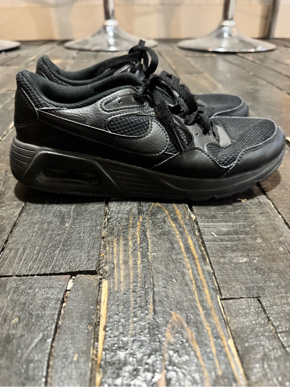 Black Leather Nike Air Max 90’s Sneakers Womens Size US9/Mens US7
